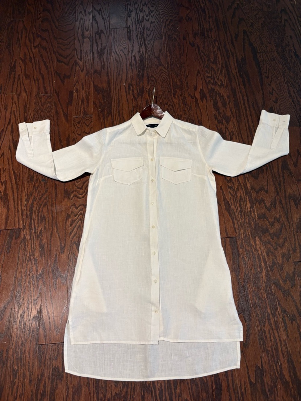 Banana Republic White Button Down Dress